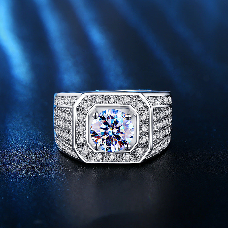 Men's Micro Inlay Full Diamond Trendy Man's Rings