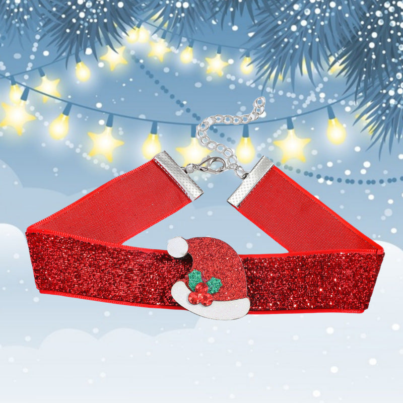 And Cute Santa Claus Elk Bow Necklaces