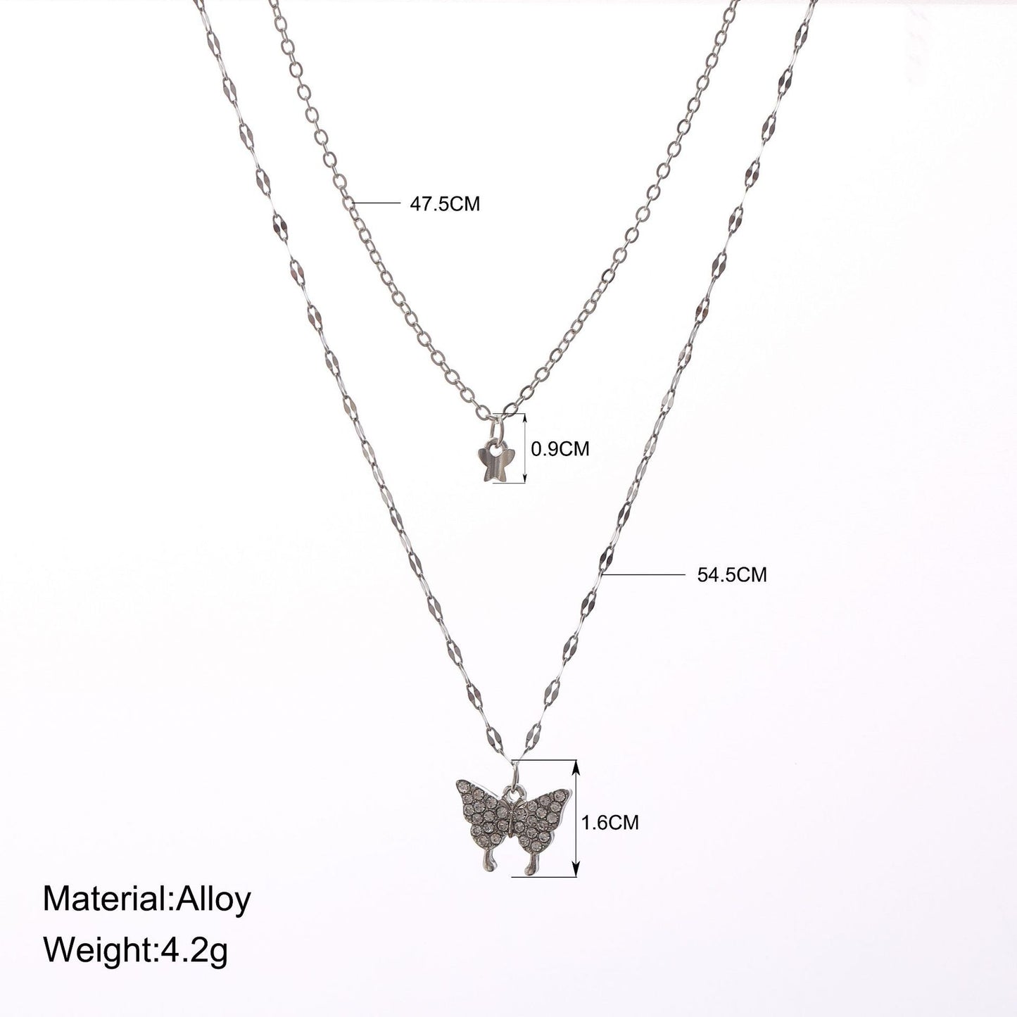 Women's Butterfly Pendant Design Style Clavicle Chain Necklaces