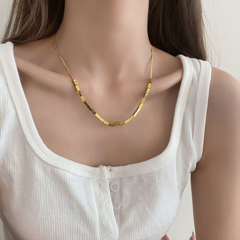 Women's Cold Advanced Design Sense Titanium Steel No Necklaces