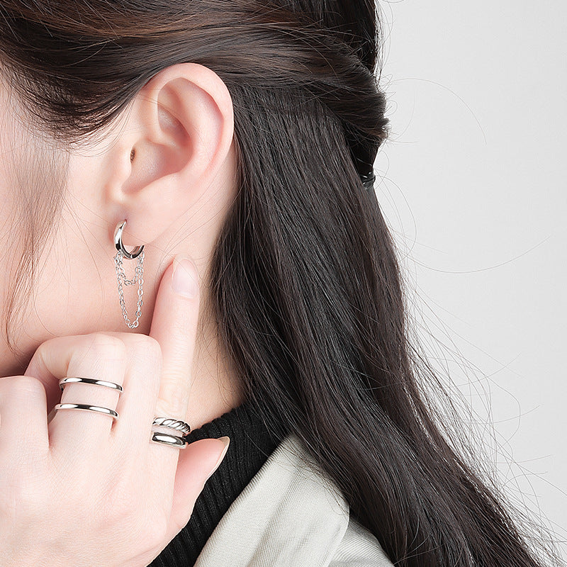 Circle Geometry Hipster Tassel Special Ear Rings