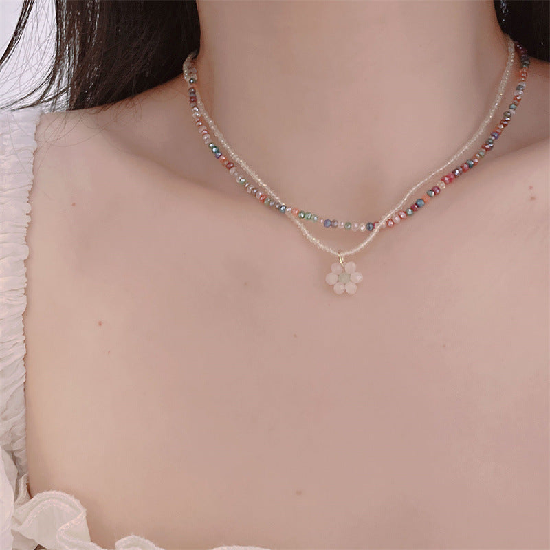 Colliers de clavicule bohème en cristal de perles de gravier irrégulières pour femmes