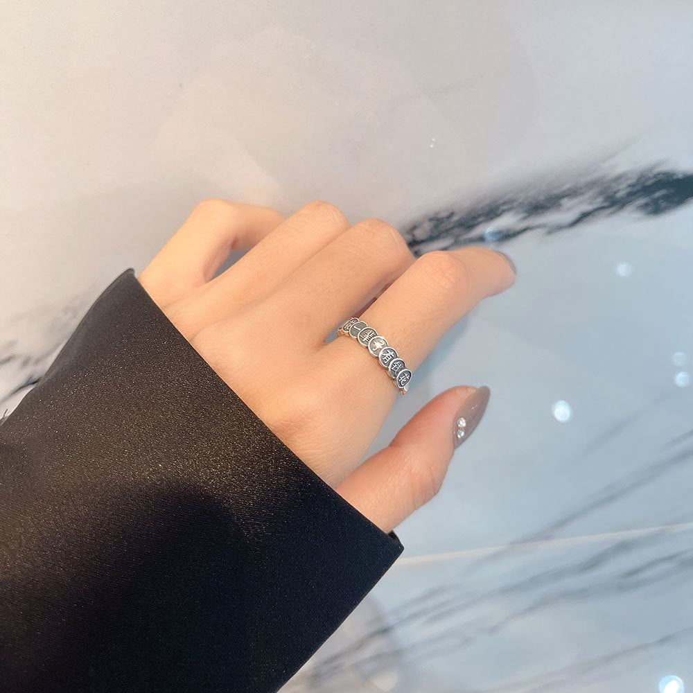 Flower Vintage Thai Sier Distressed Simple Everyday Joker Rings