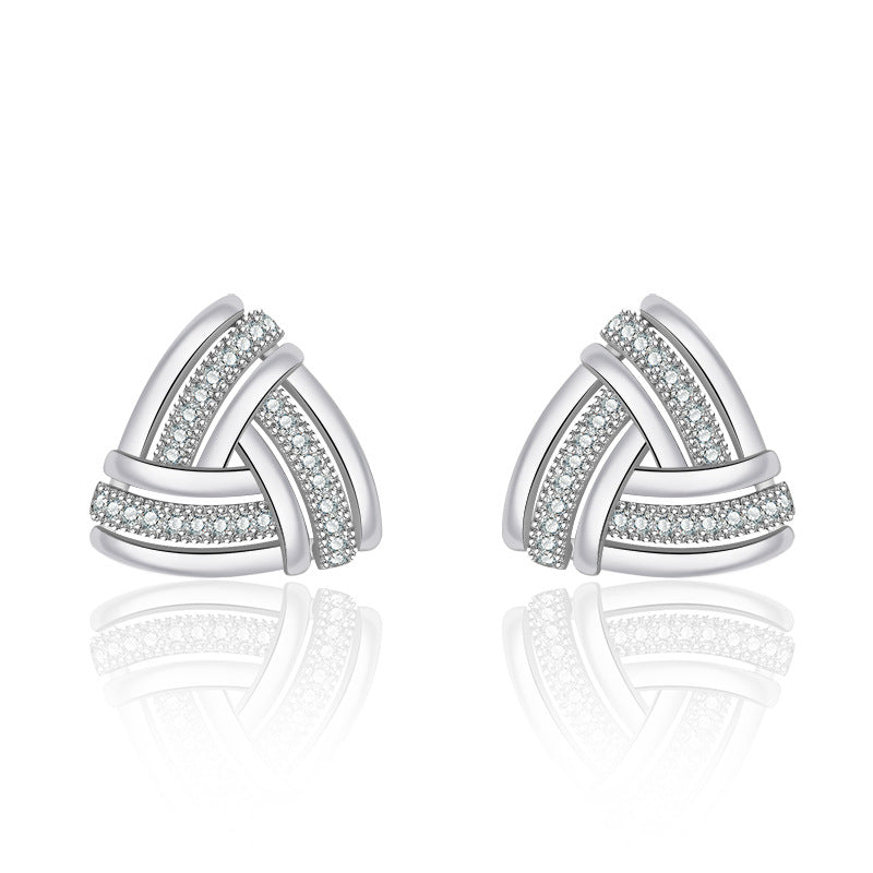 Women's Temperament Classic Style Design Sense Everyday Joker Woven Earrings