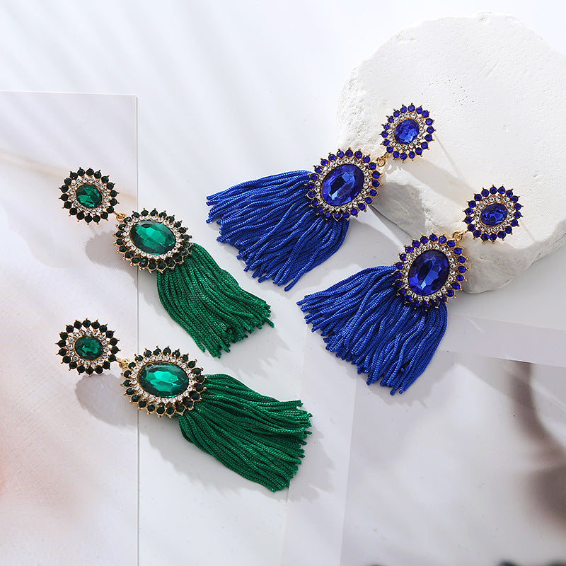 Alloy Long Fringe Bohemian Niche Creative Retro Earrings