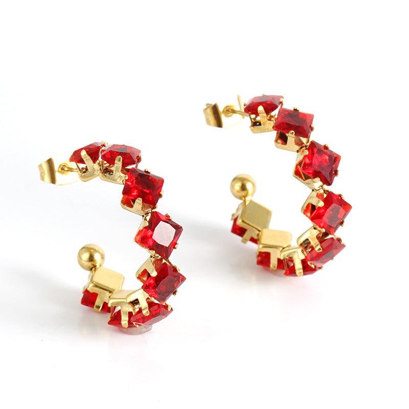 Women's Rhinestone Ear South America Fashionable Golden Titanium Light Rings