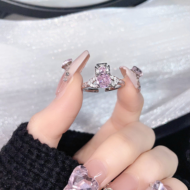 Offene weibliche Saturn-Ringe mit Kaltwind-Design