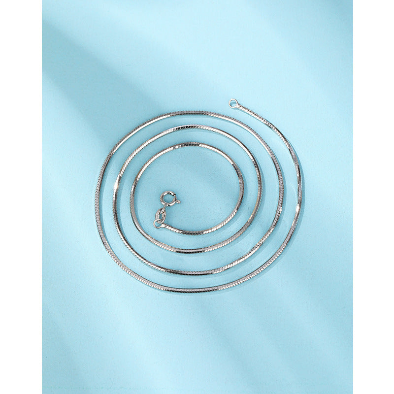 Colliers à clavicule fine en argent sterling avec chaîne en os pour femmes et hommes