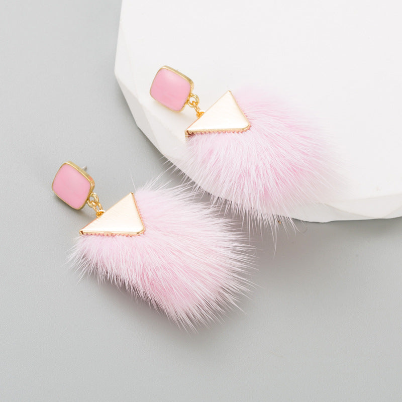 Retro Alloy Oil Dripping Color Fluffy Earrings