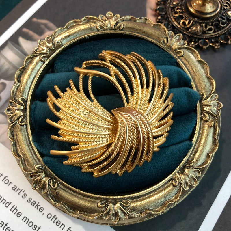 Ornament Electroplated Real Gold Plain Fireworks Design Brooch Rings