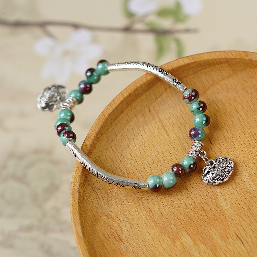 Handmade Ceramic Mori Style Female Ethnic Bracelets