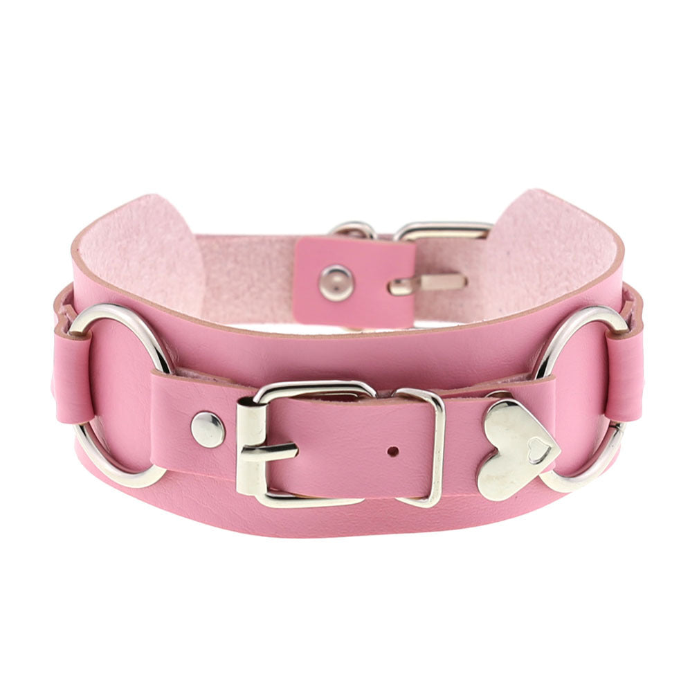 Colliers de ceinture personnalisés en cuir punk Heart Love