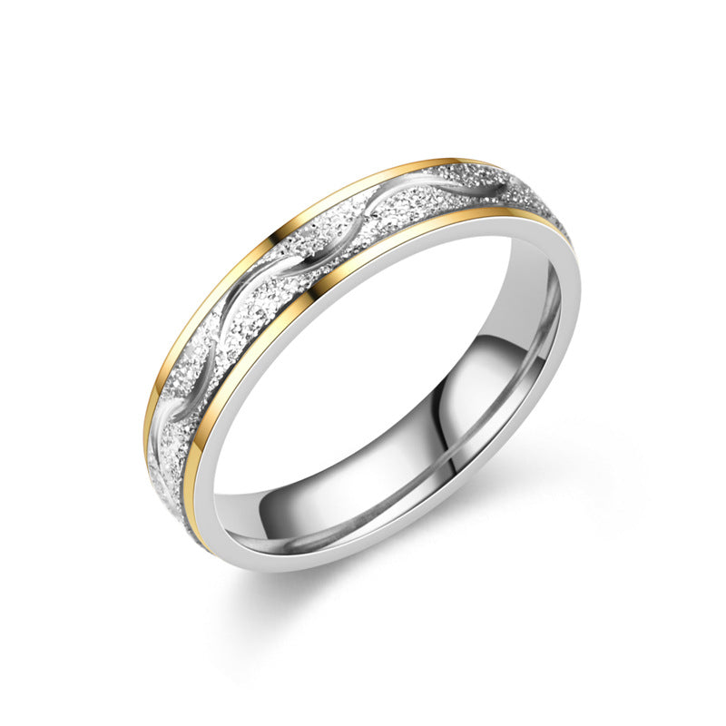 Popular Titanium Steel Couple Female Colorfast Korean Simple Rings