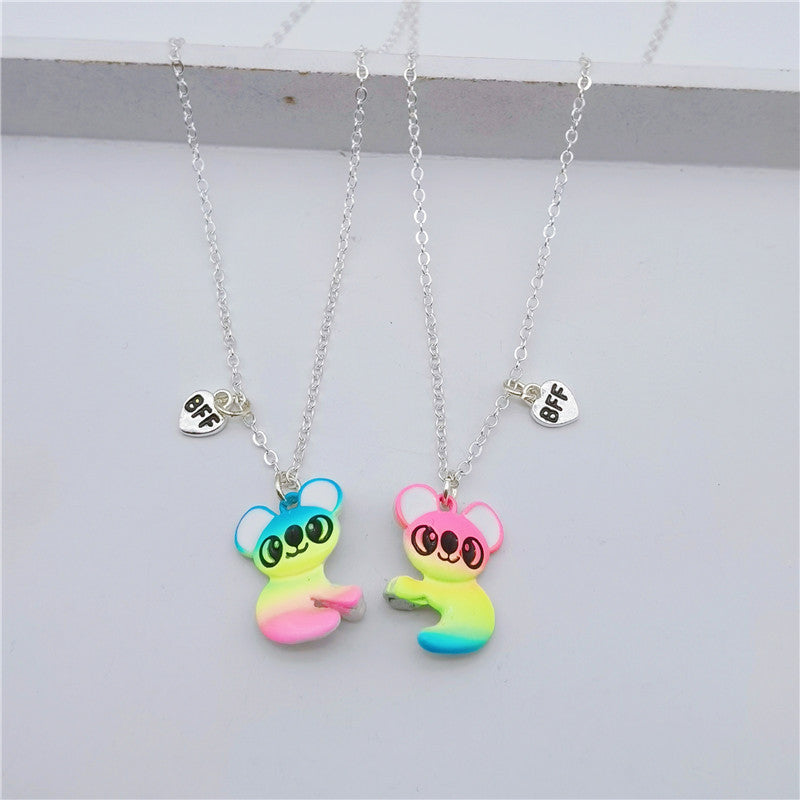 Koalas colorés bon ami colliers de mode mignons
