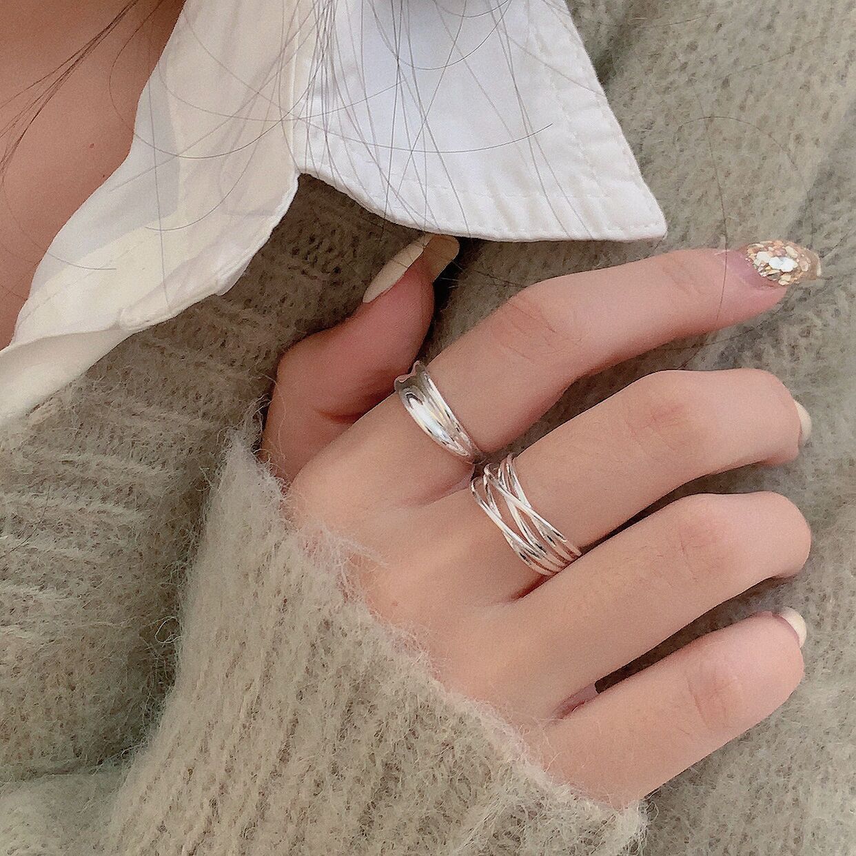 Winding Open Female Fashion Simple Cold Rings