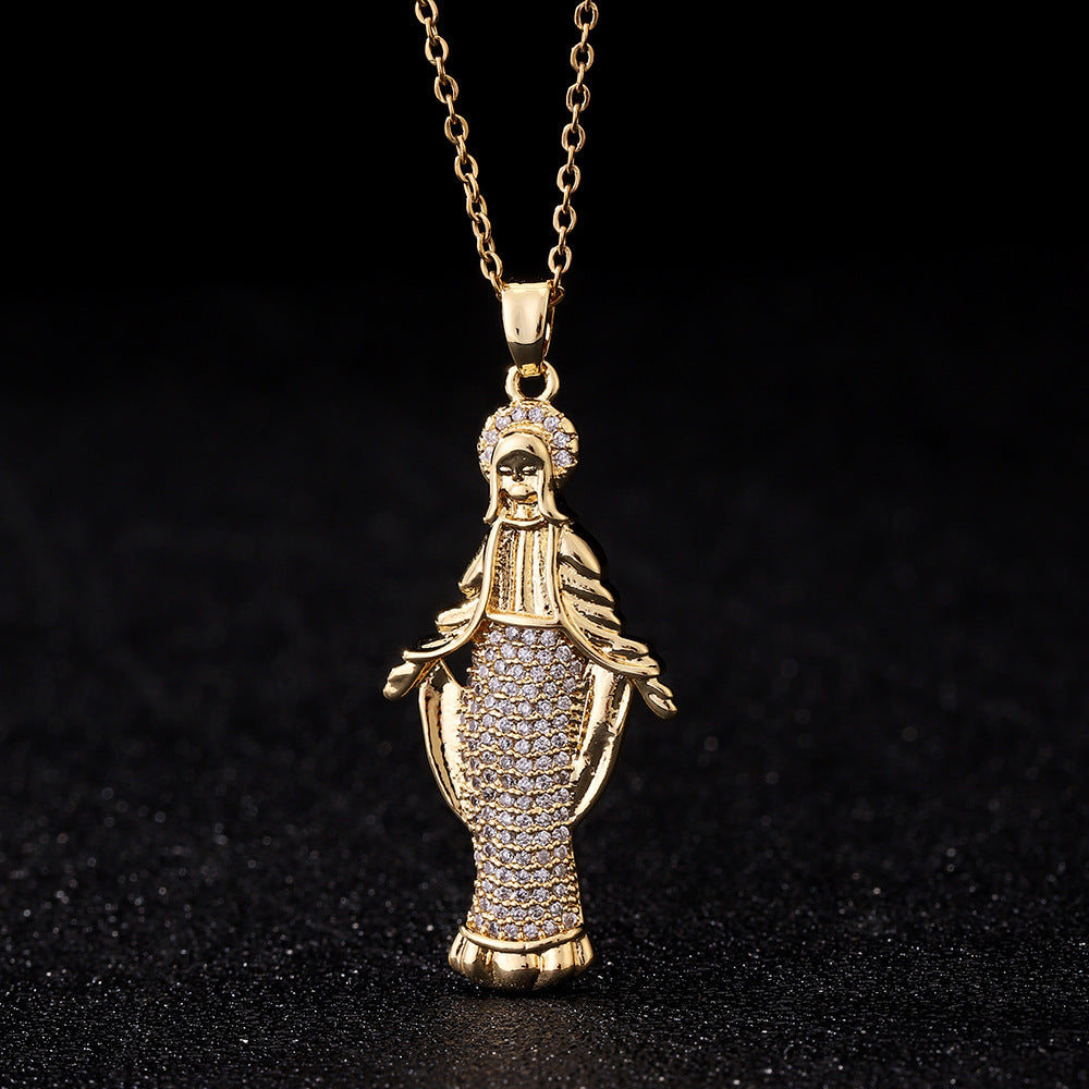 Virgin Mary Pendant Female Light Luxury Necklaces