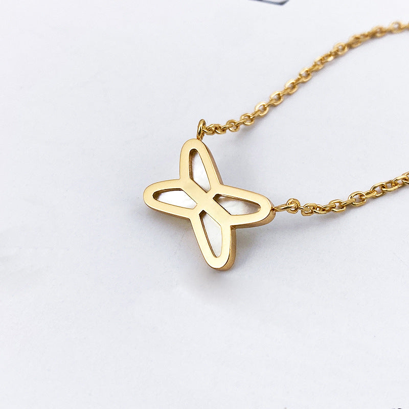 Natural White Shell Female Rose Gold Necklaces