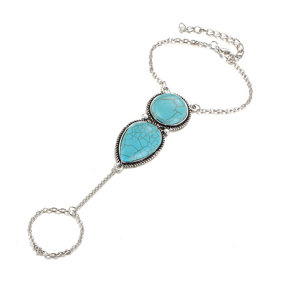 Metal Ethnic Turquoise Bohemian Round Water Bracelets