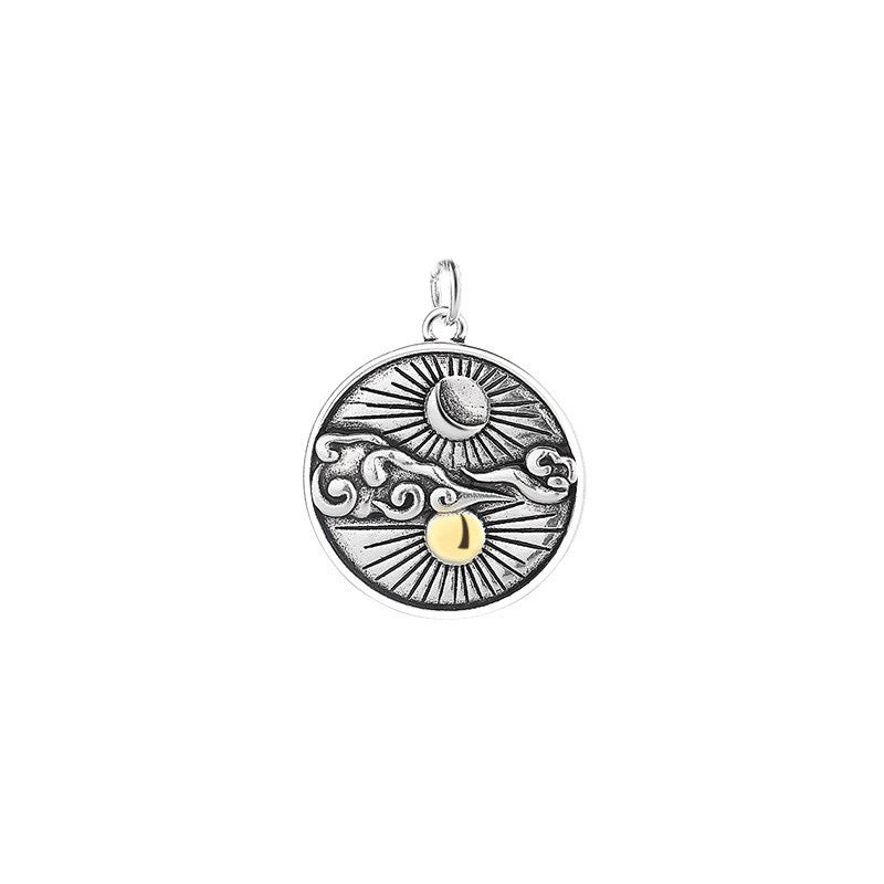 Men's Trendy Unique Ornament Vintage Fashion Imitation Thai Sier Sun Necklaces