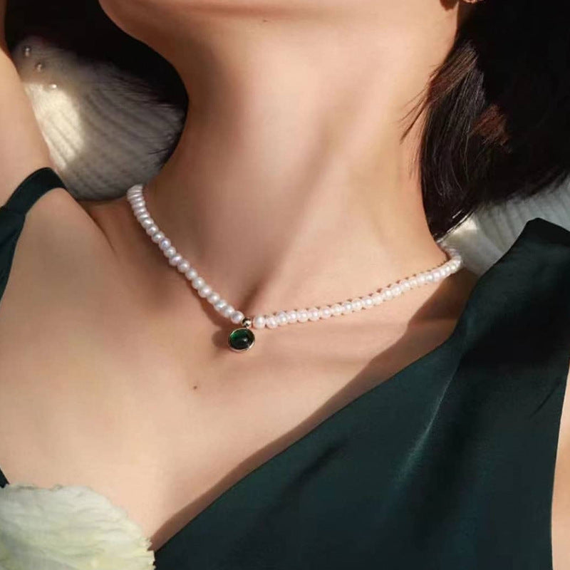 Colliers en pierre porte-bonheur pour femmes, chaîne de clavicule, pierre de naissance