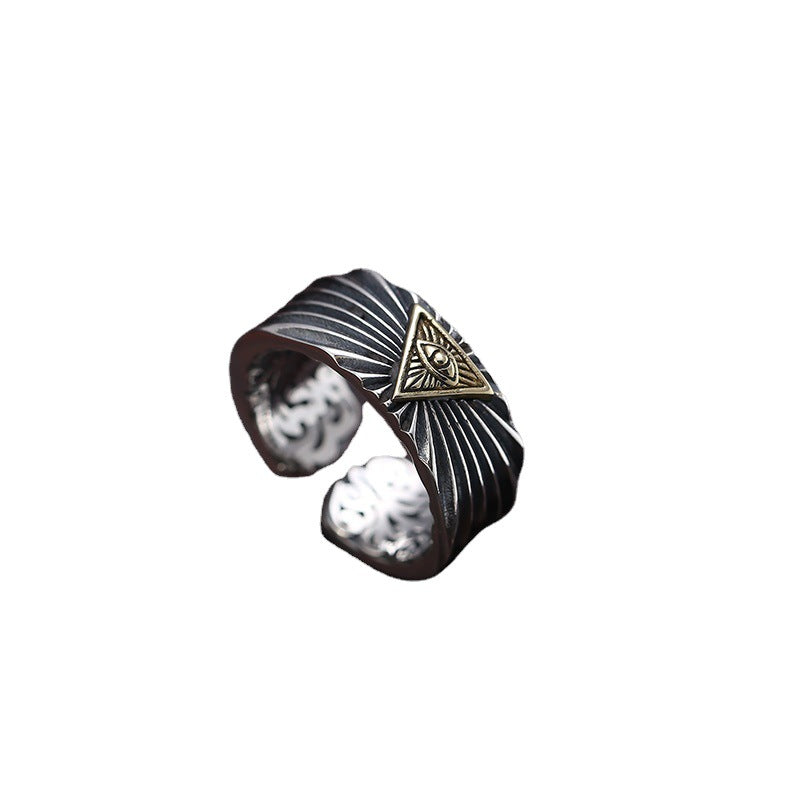 Women's & Men's & Chiba Thai Sier Trendy Retro Handmade And Eye Of Rings