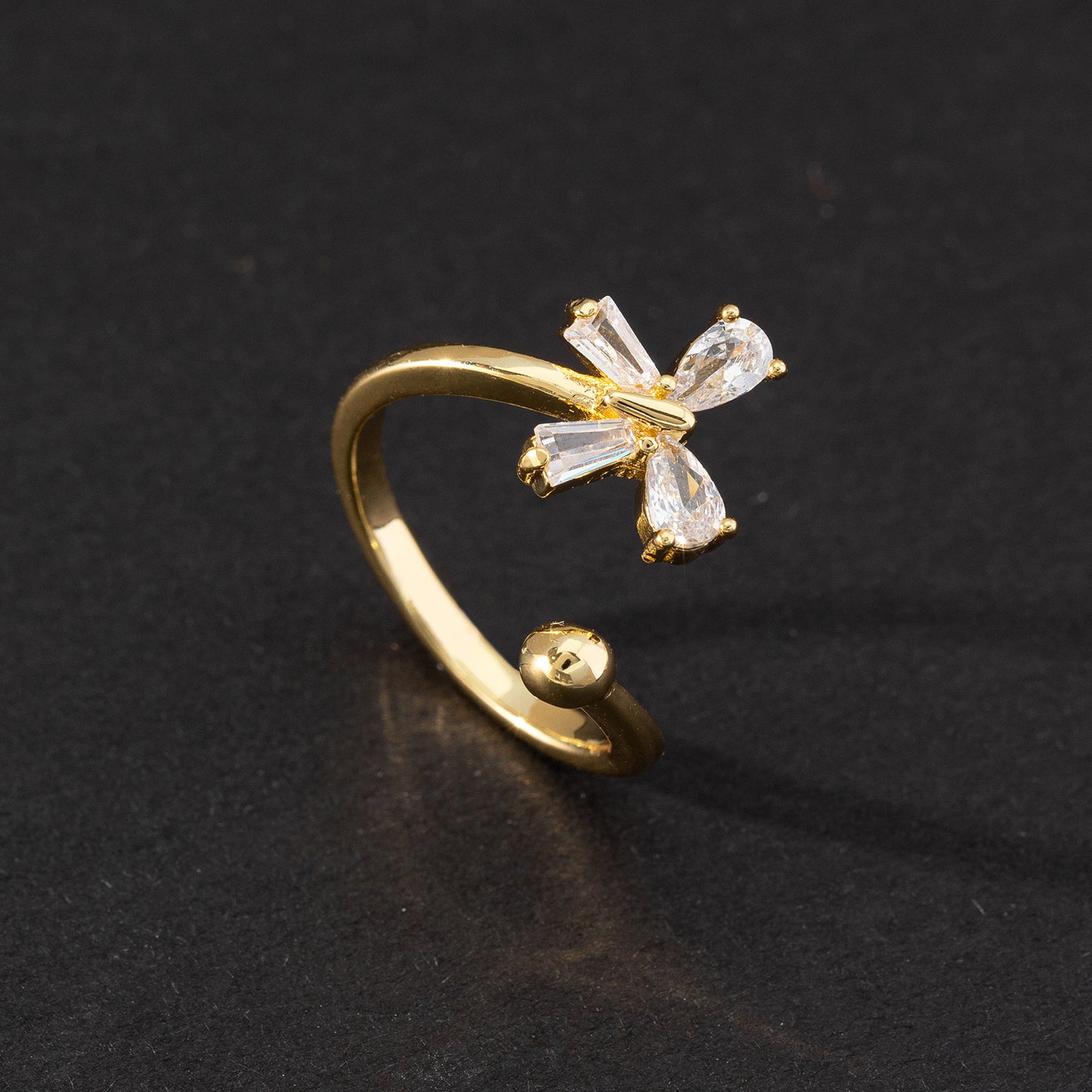 Ornament Affordable Luxury Style Double Zircon Female Rings