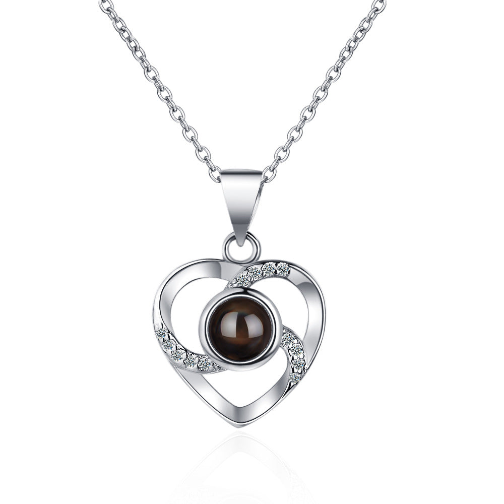 Projection Love Heart Female Languages You Necklaces