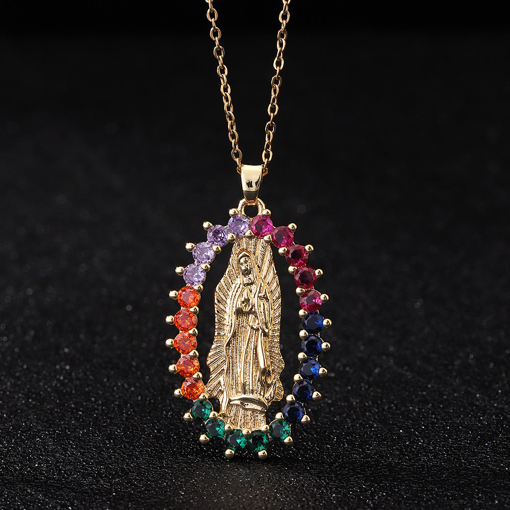 Virgin Mary Pendant Female Light Luxury Necklaces