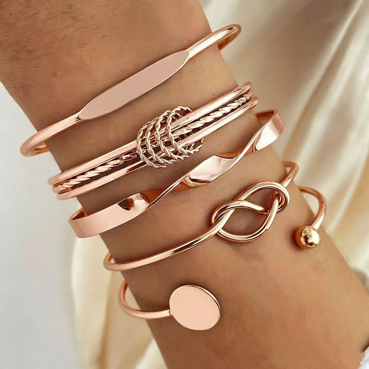 Simple Chain Fashion Mix Match Open-ended Twin Bracelets