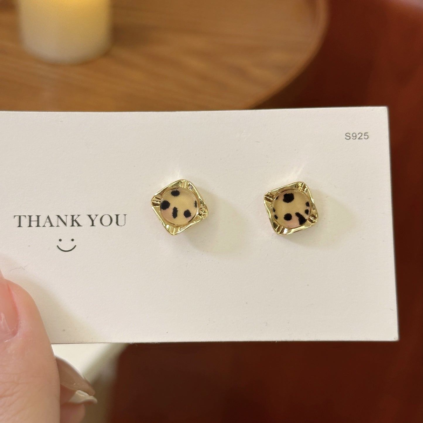 Niche Square Leopard Print Petite Female Fashion Earrings