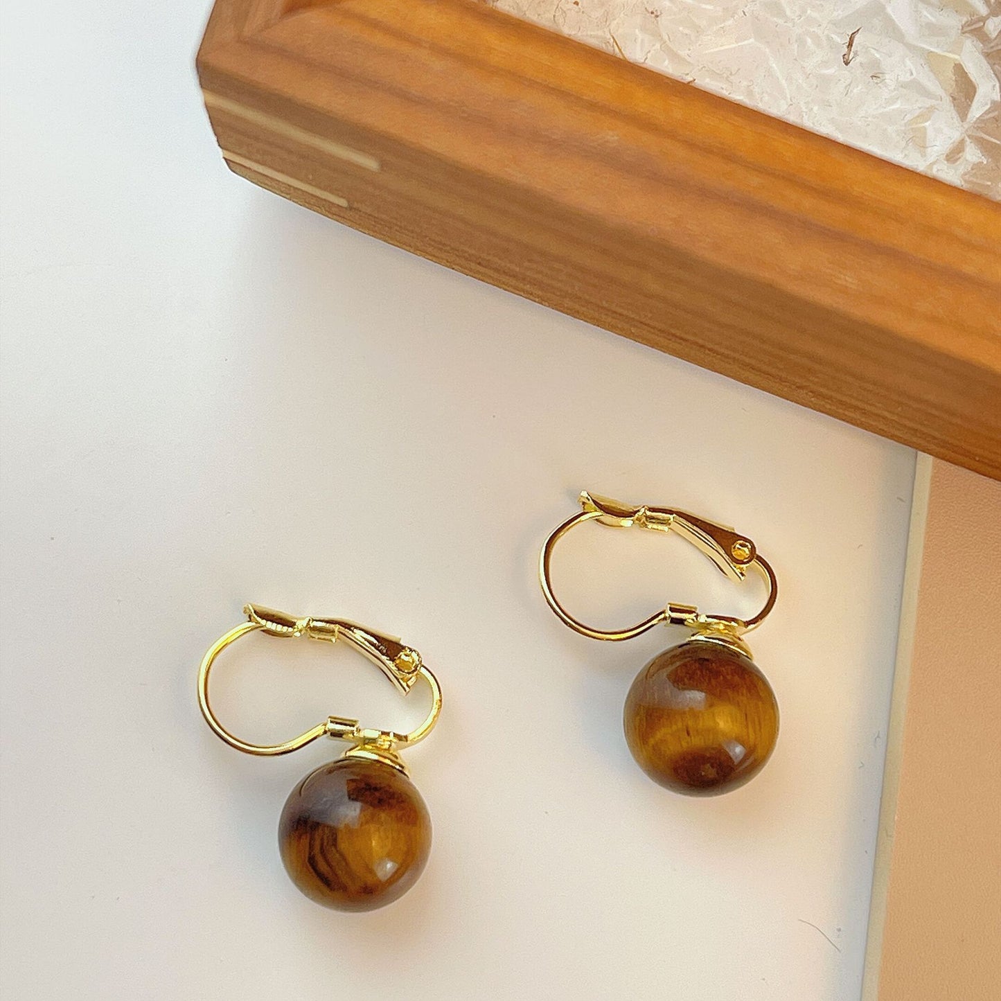 Sense Tigereye Ear Clip Retro Temperament Rings
