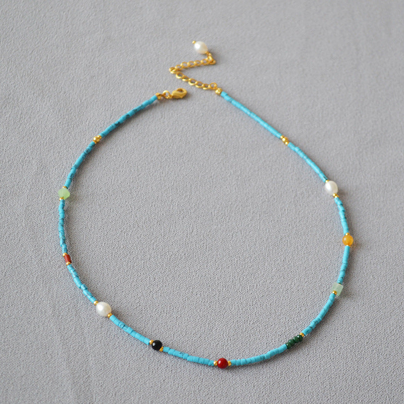 Colliers turquoise bleus de style palais occidental rétro