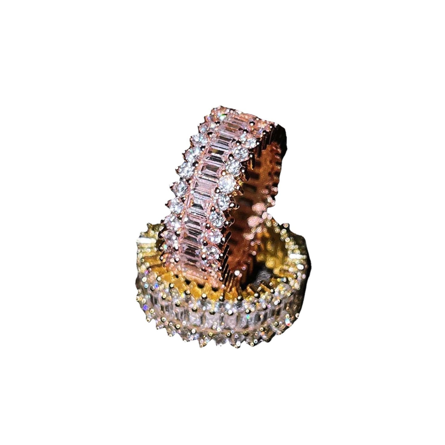 Innovative, kreative, modische Ornamentringe mit Zirkoneinlage