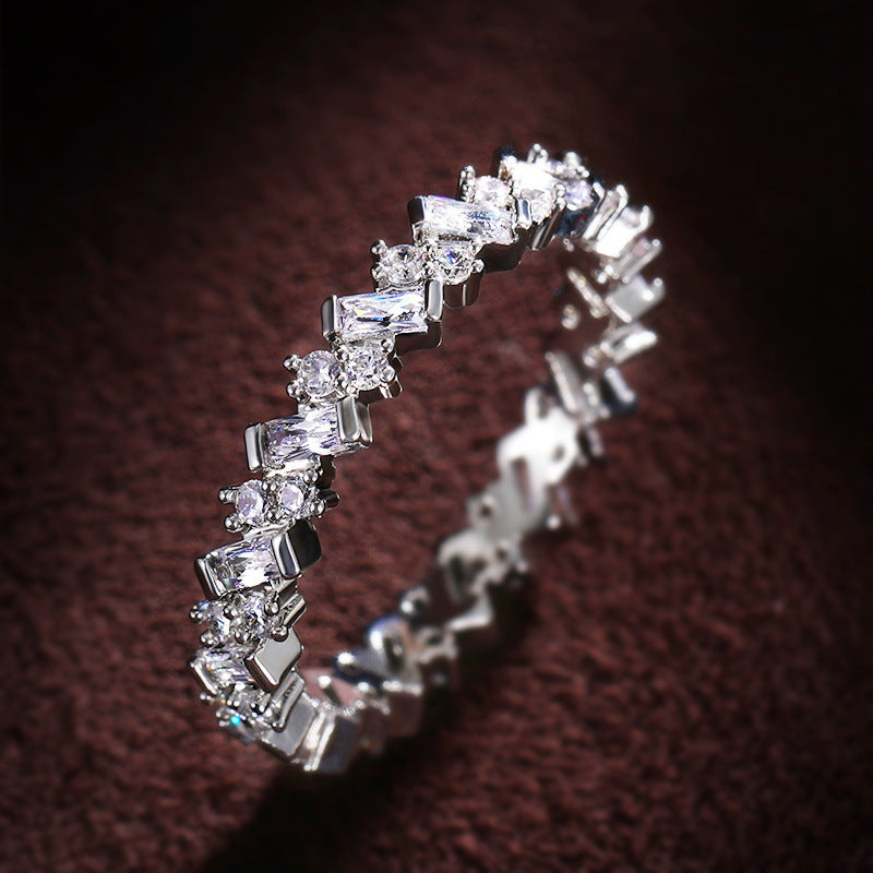 Trend quadratische Strass-Ringe für Damen mit Kupfereinlage
