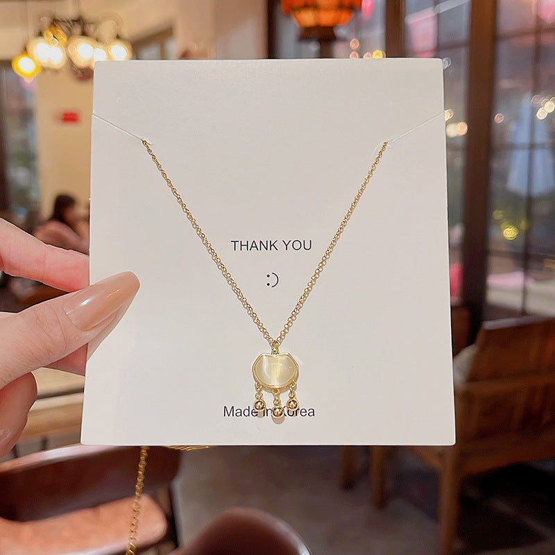 Women's Minority Opal Longevity Lock Titanium Steel Necklaces