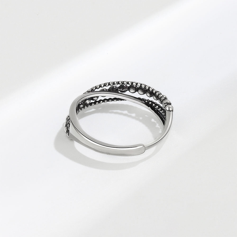 Cool Couple Ornament Fashion Simple Polka Dot Beaded Thai Rings
