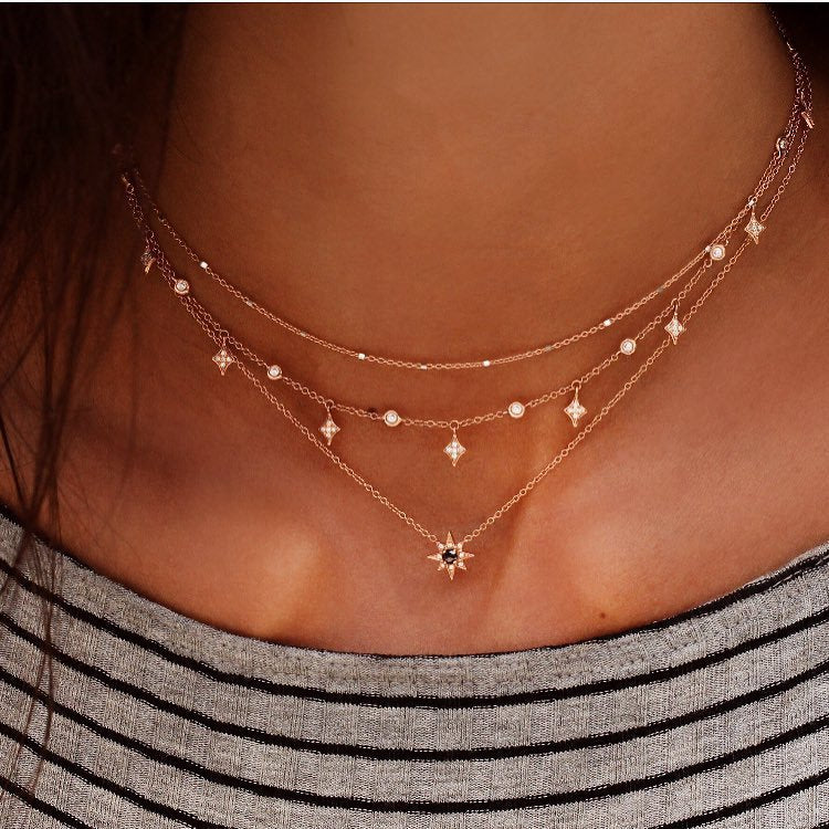 Women's Popular Fashion Pendant Eight Awn Star Necklaces