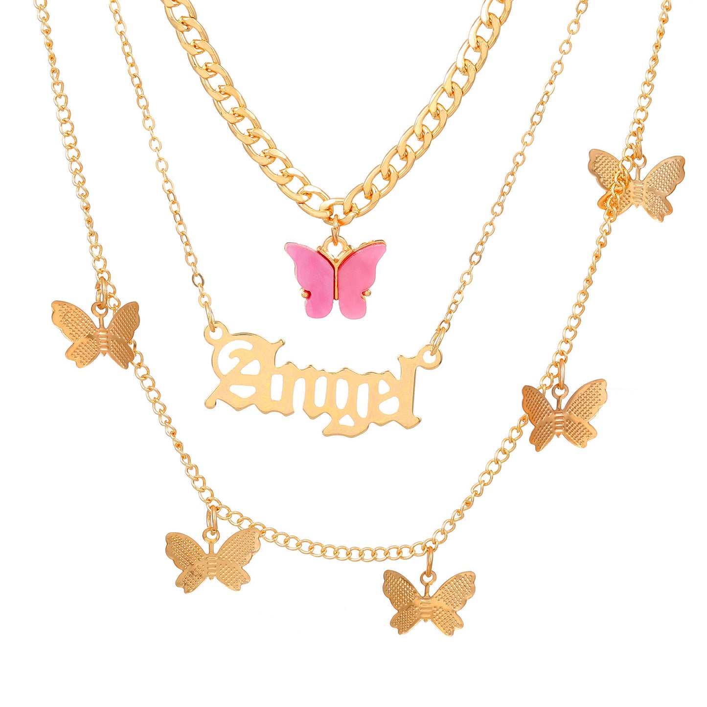 Women's Tassel Fashion Graceful Geometric Metal Letter Necklaces