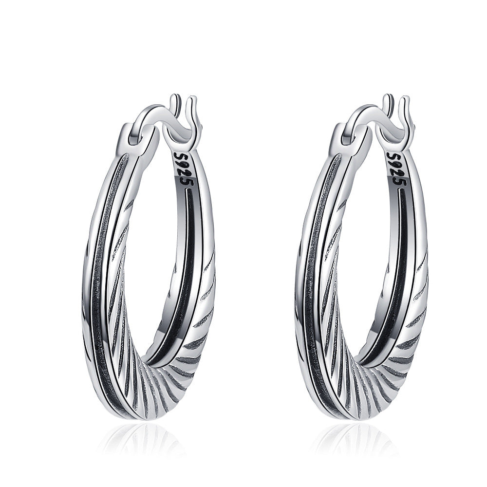 Rope Pattern Circle Retro Ear Clip Simple Earrings