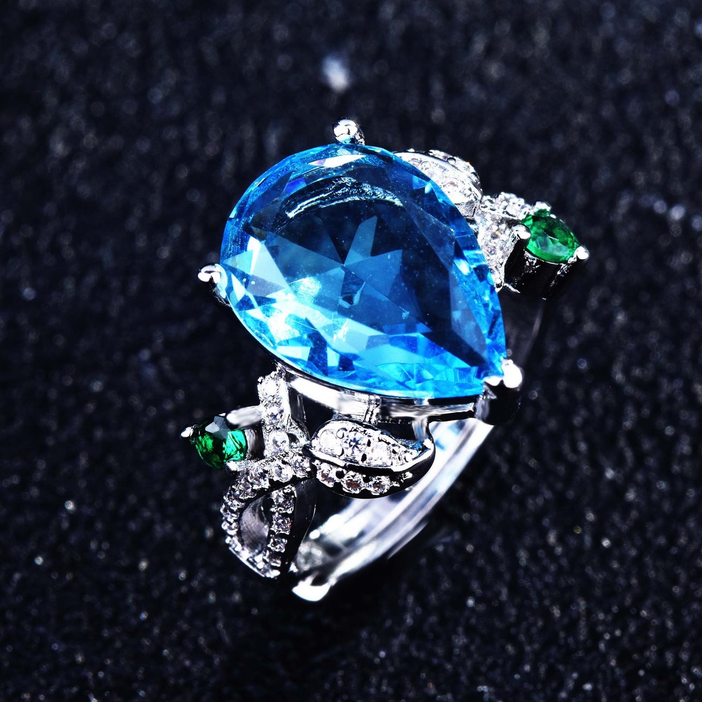 Damen-Ringe aus Sterlingsilber mit Topas-Beschichtung und eingelegten Edelsteinen