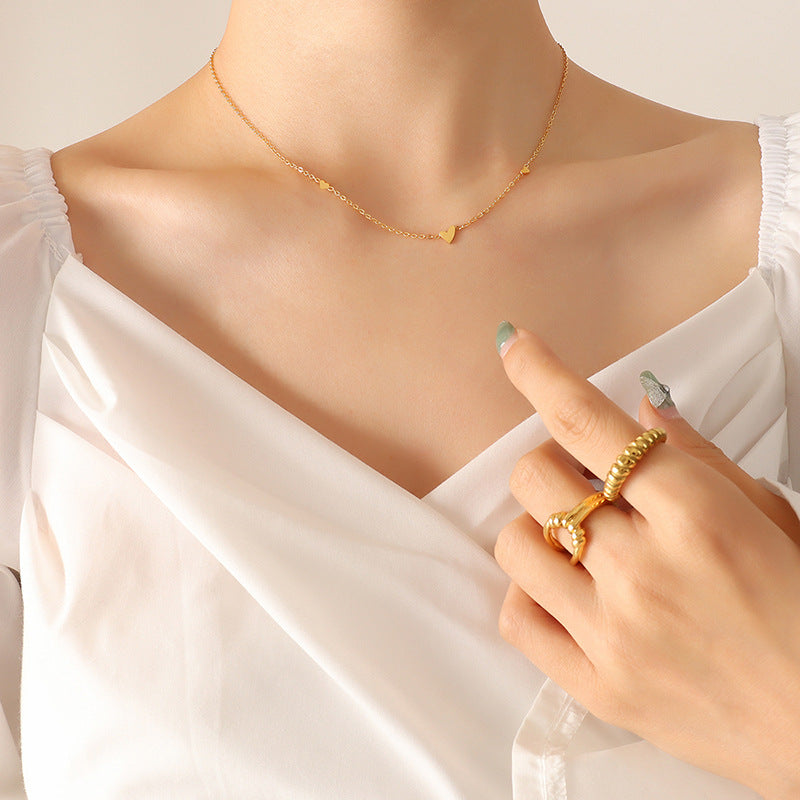 Women's Small Heart Sweet Cool Cute Niche Design Necklaces