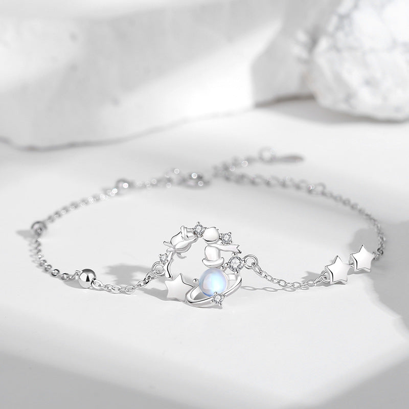 Women's Sterling Sier Dream Planet Clavicle Chain Necklaces