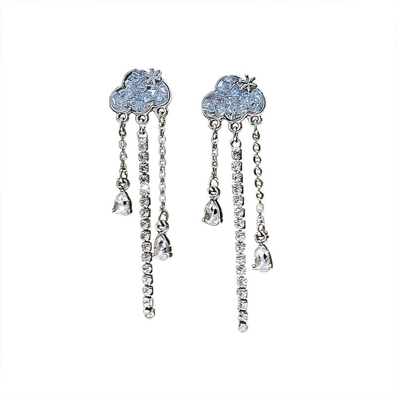 Women's Luxury Minority Exquisite Design Ear Super Flash Long Elegant Earrings