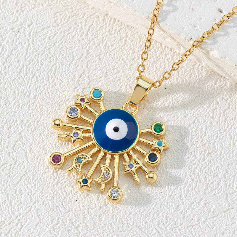 Wind Devil's Eye French Oil Drop Necklaces