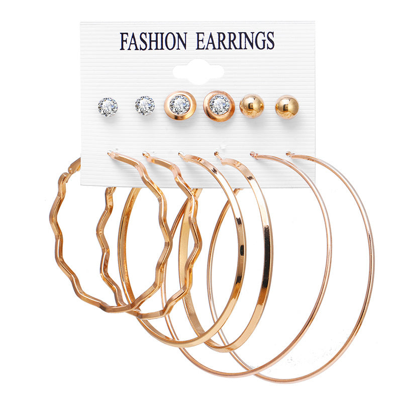 Storage Personality Big Circle Simple Set Earrings