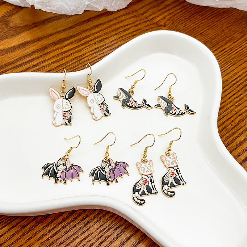 Cartoon Halloween Trendy Cool Funny Personality Animal Earrings