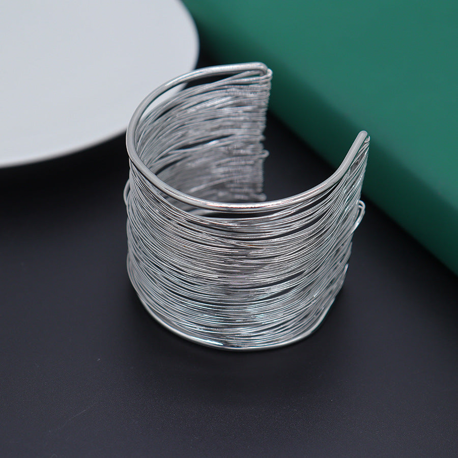Color Retaining Iron Winding Open-ended Wind Niche Personality Independent Bracelet