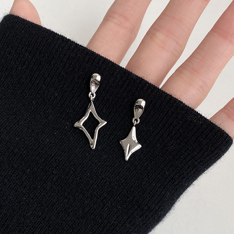 Women's Sier Needle Asymmetric Rhombus High-grade For Niche Rings