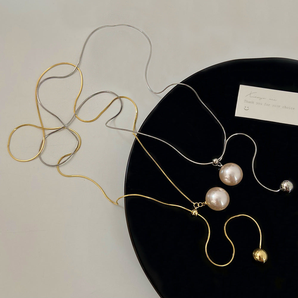 Women's Drawable Pearl Cold Style Fashionable Personality Minimalist Elegant Necklaces