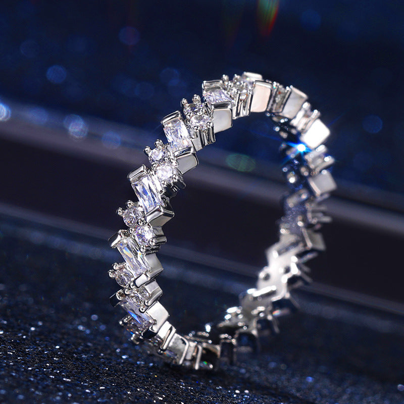 Trend quadratische Strass-Ringe für Damen mit Kupfereinlage